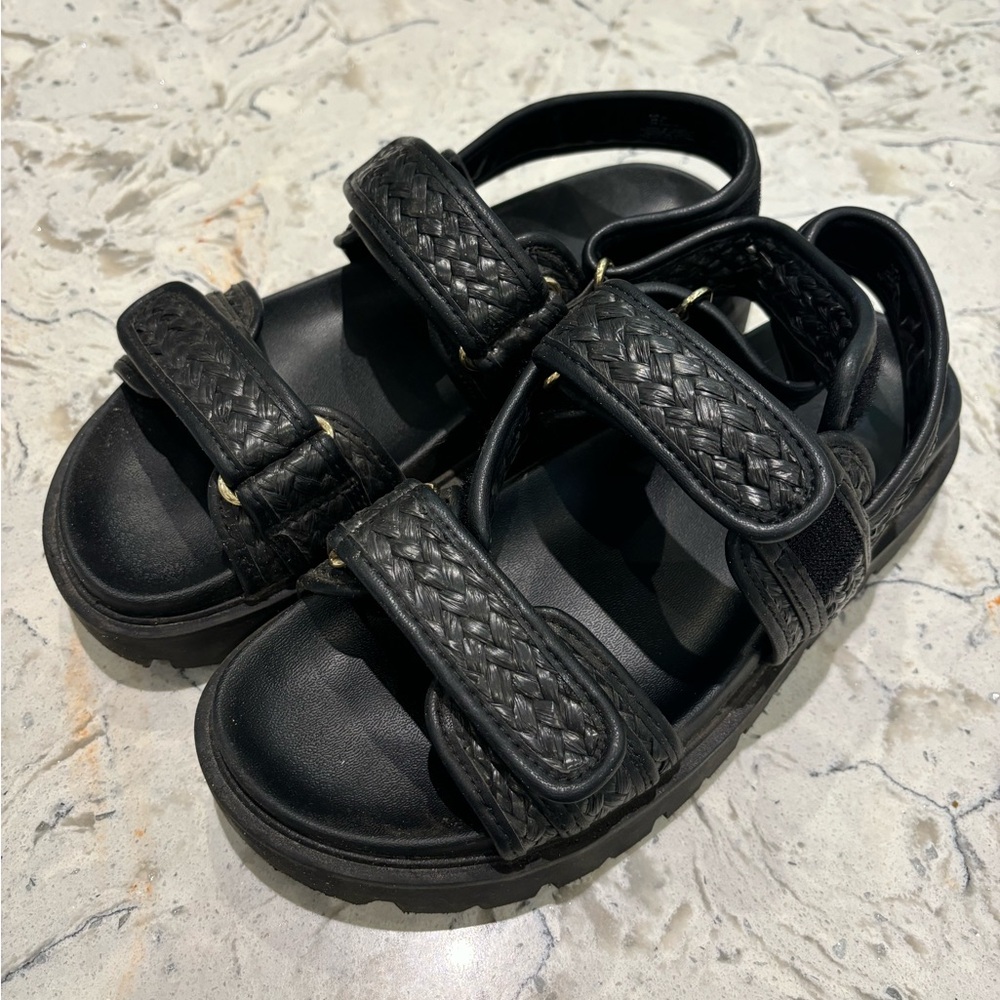H&M Black Braided Women’s Sandals, Size 8